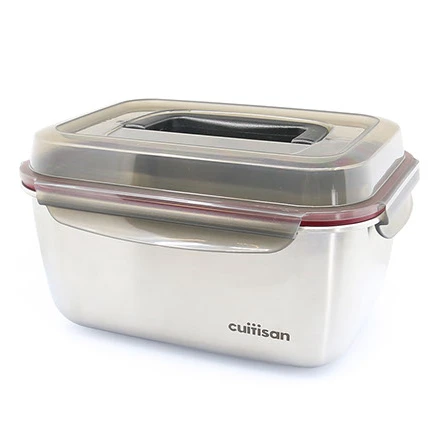 Cuitisan Foodcontainer Rechthoekig Met Handgreep 3600 Ml Rvs