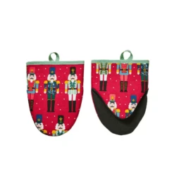 Ulster Weavers Nutcracker Parade Kleine Ovenwant Gerecycled Katoen Rood 2 Stuks